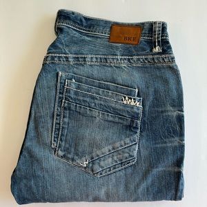 Mens 36R BKE Derek Medium Wash Denim 100% Cotton 36 x 30 Jean Boot Fit 38 Waist